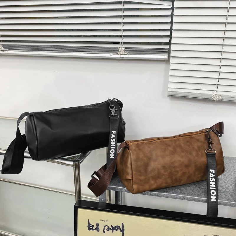 欧美风邮差包拉链挎包光面肩包包软面潮流百搭运动风休闲简约