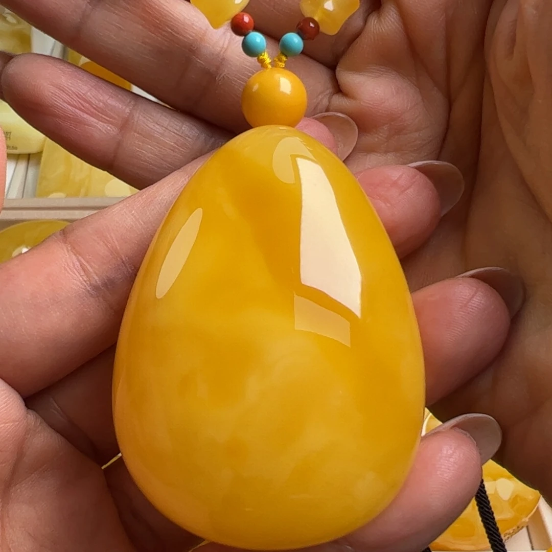 蜜蜡未镶嵌毛衣链无烤色无优化无补胶无煮蜜无辐照