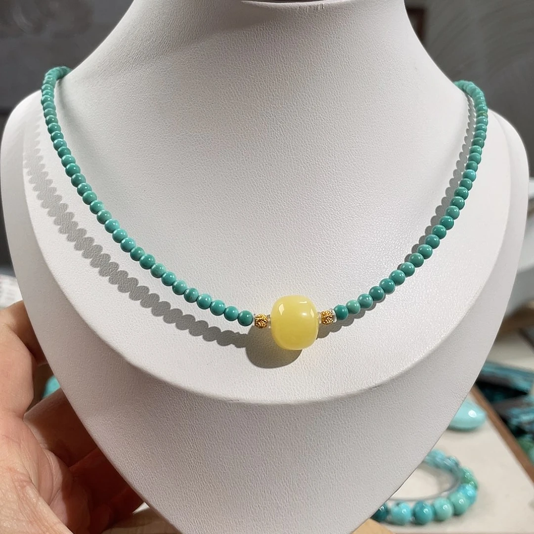 绿松石未镶嵌精品锁骨卡3