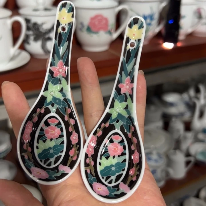 醴陵高温瓷手绘勺子2个