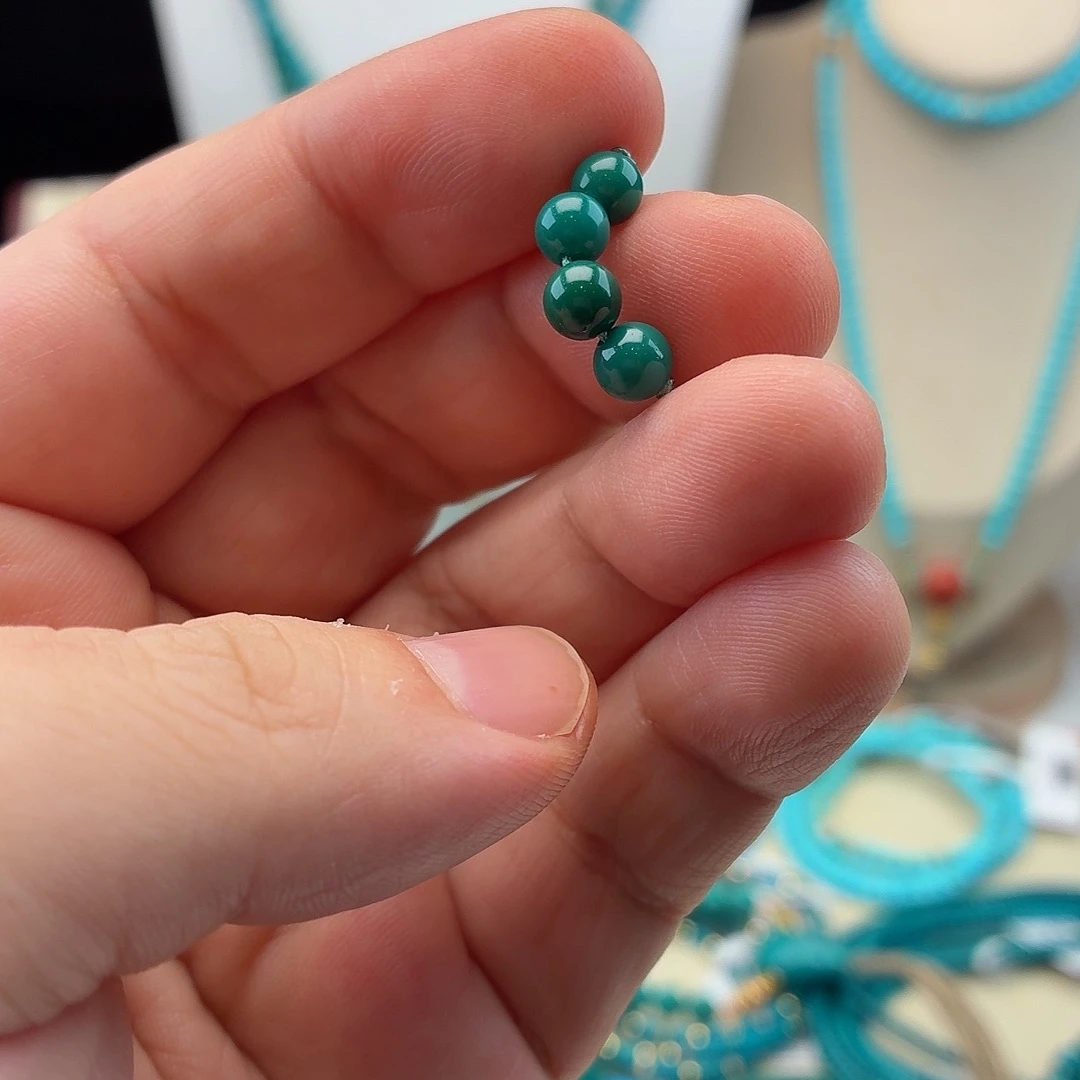 绿松石未镶嵌绿松石5mm四颗