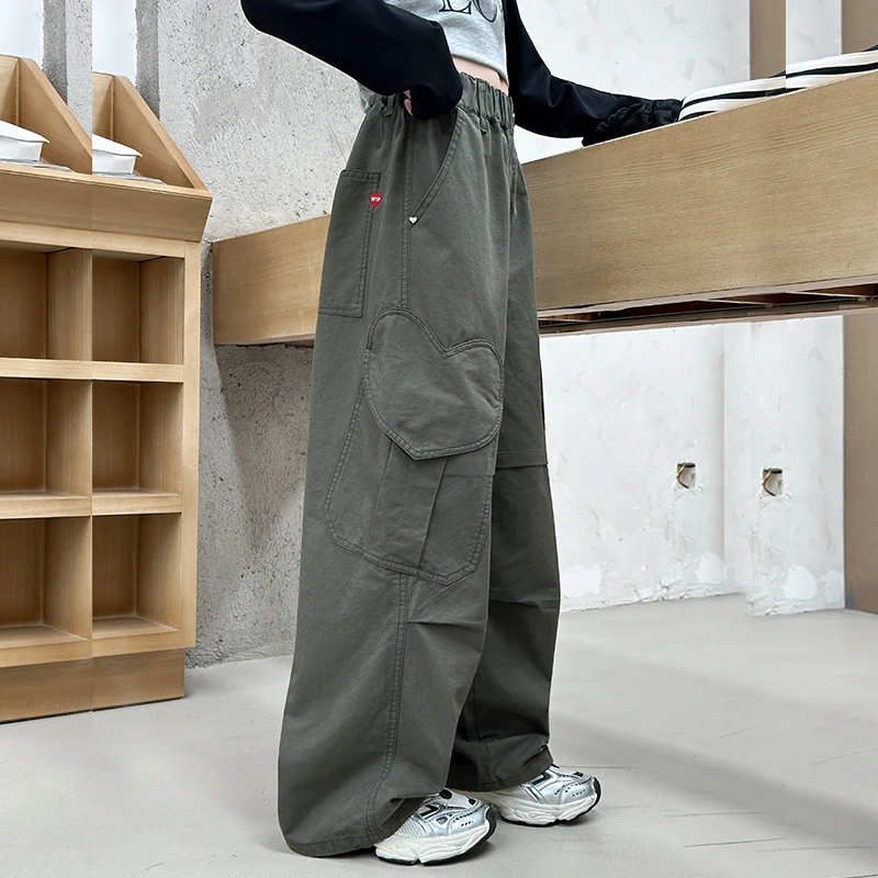 心工装裤童装儿童女童2025年款衣服秋季宝宝服7岁女童秋款工装裤