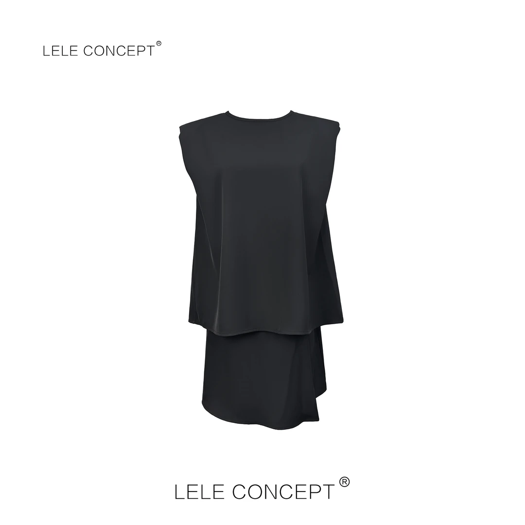 LELE CONCEPT丨都市气质轻奢款无袖上衣裤裙套装T0153