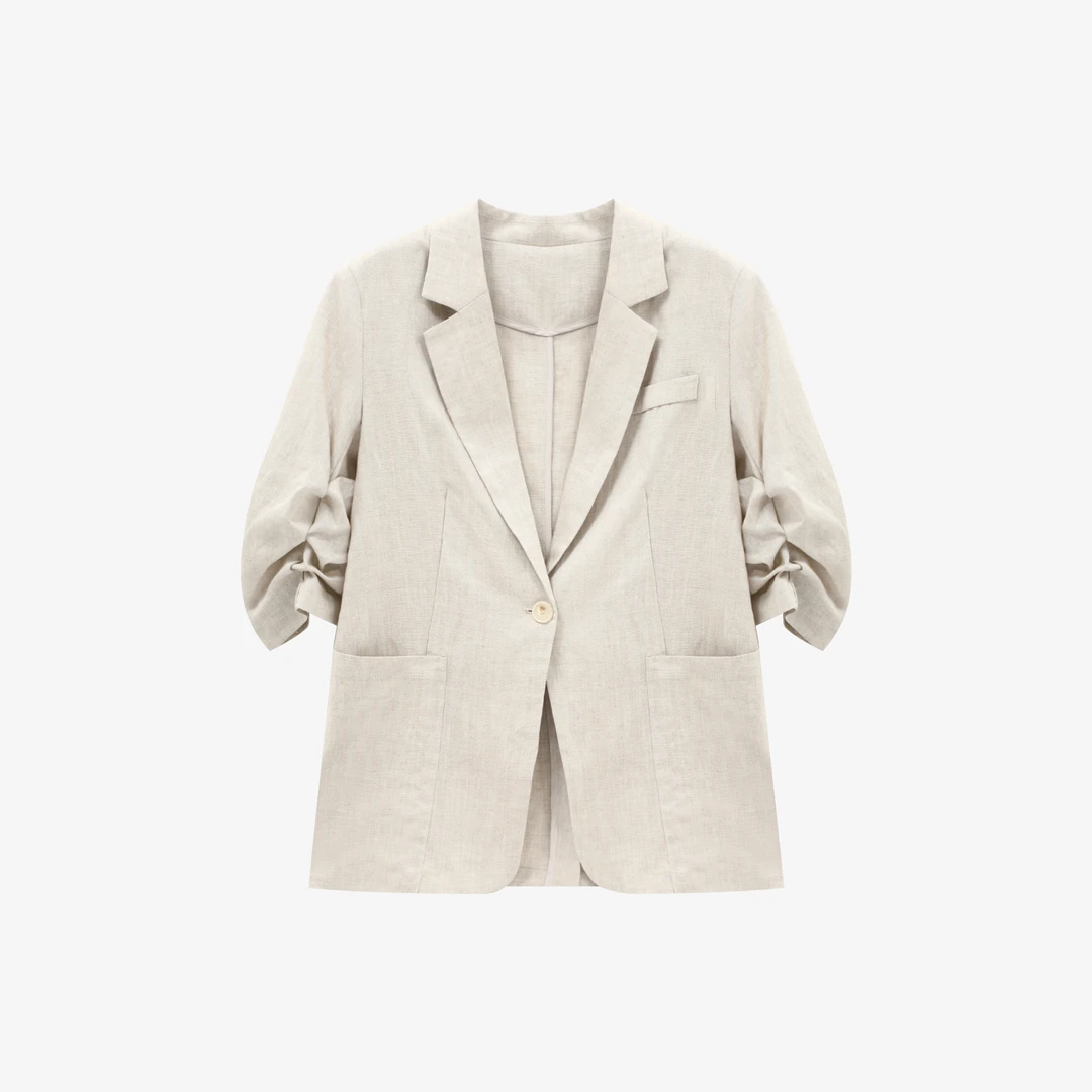 【亚麻西装】春夏极简风棉麻修身经典西装 JK000704【阿邱时尚社】