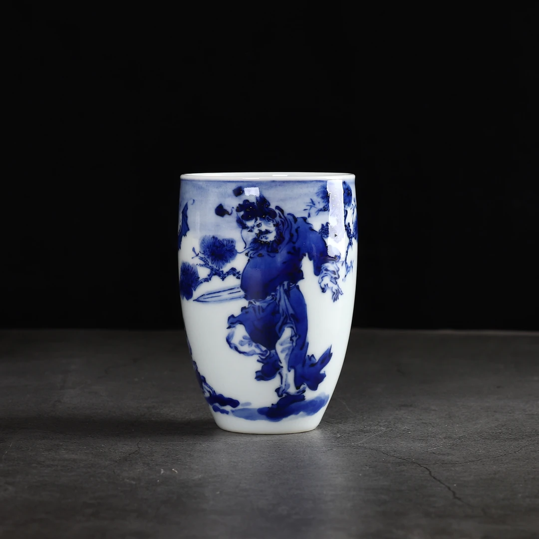 高端手绘 青花人物故事 钟馗主人杯 景德镇陶瓷茶器茶具 茶杯