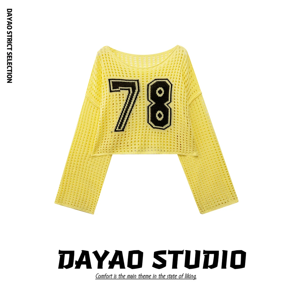 L【足球宝贝】个性镂空网格防晒针织衫★