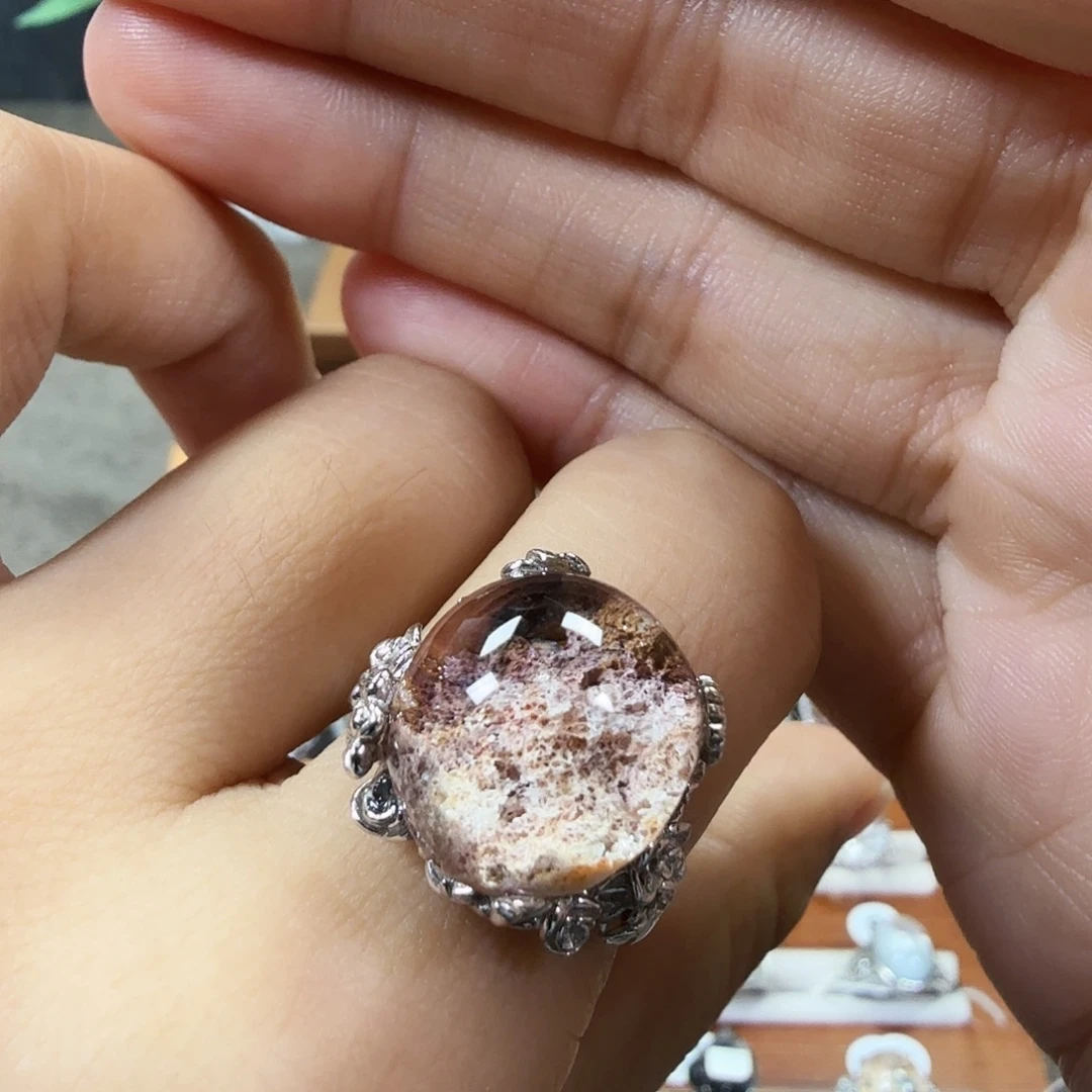 路***9银S925镶嵌戒指水晶