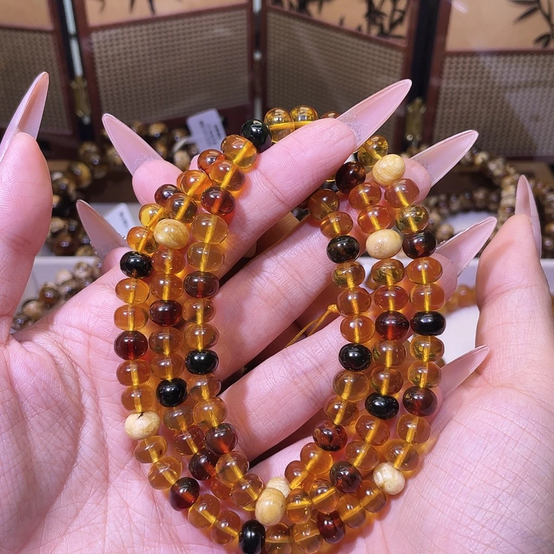 琥珀未镶嵌裸石抚顺琥珀8+多宝