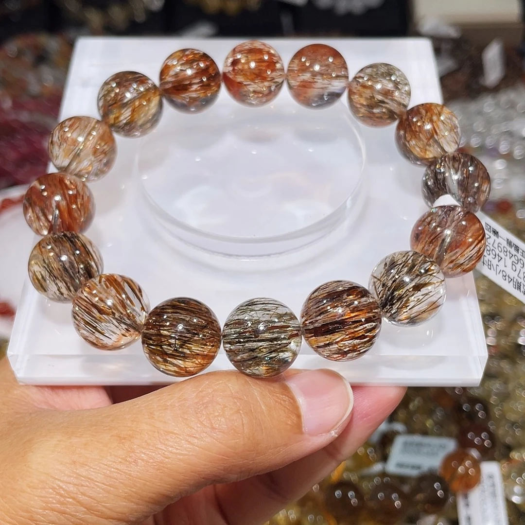 手串水晶未镶嵌已实名黑金超七14m