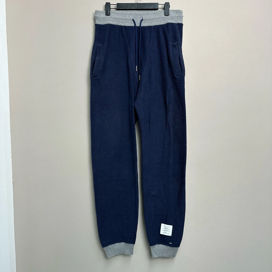 95新 THOMBROWNE Tb藏青色彩条纹卫裤/4码/价7100