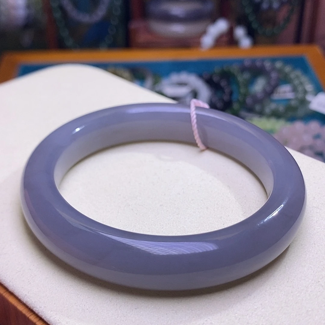 和田玉未镶嵌颈饰57.5收藏级烟紫老料冰底香芋紫手镯