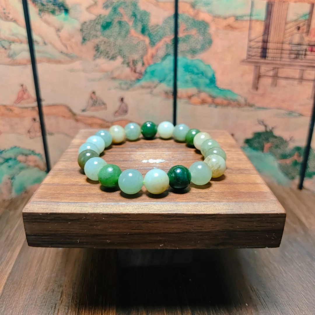 D和田玉多宝圆珠手串（卡10）0361