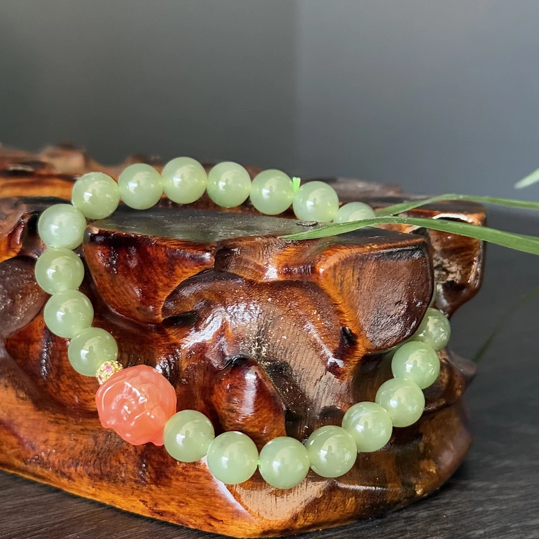 C22和田玉手链气质百搭精致奢华时尚轻奢简约手工精美玉手串