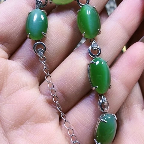 和田玉银S925镶嵌戒指