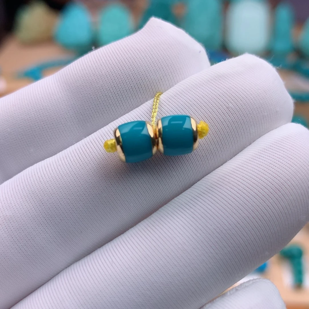 18K金镶嵌绿松石珠宝奇石