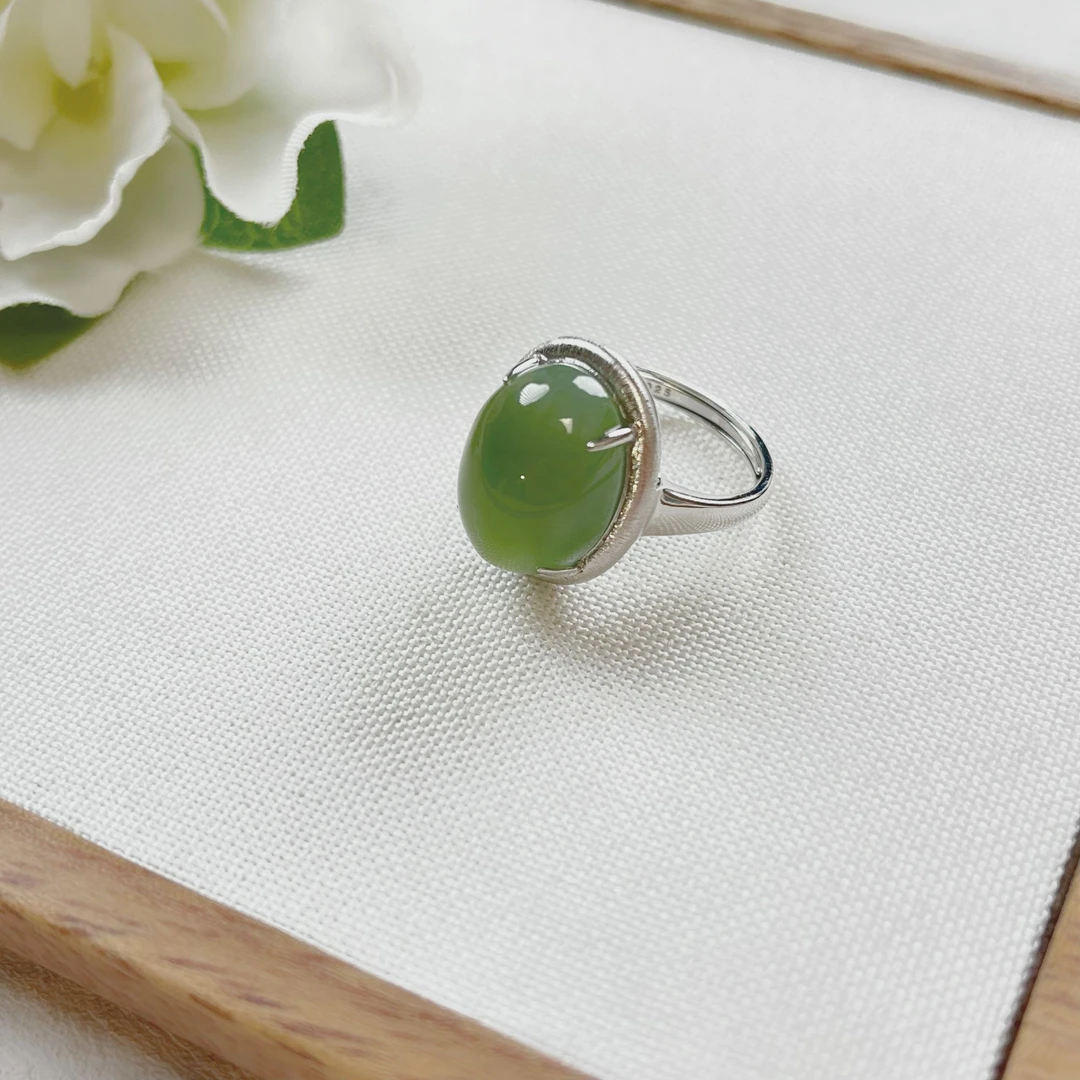 星瞳 | 俄碧七号矿 粉青冰猫活口戒指 约18.5*15mm-多样性发一