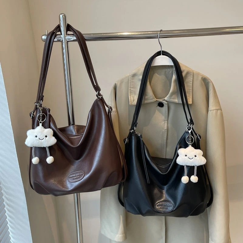 托特包女2025新款大容量通勤双肩包复古休闲街头潮流单肩旅游背包