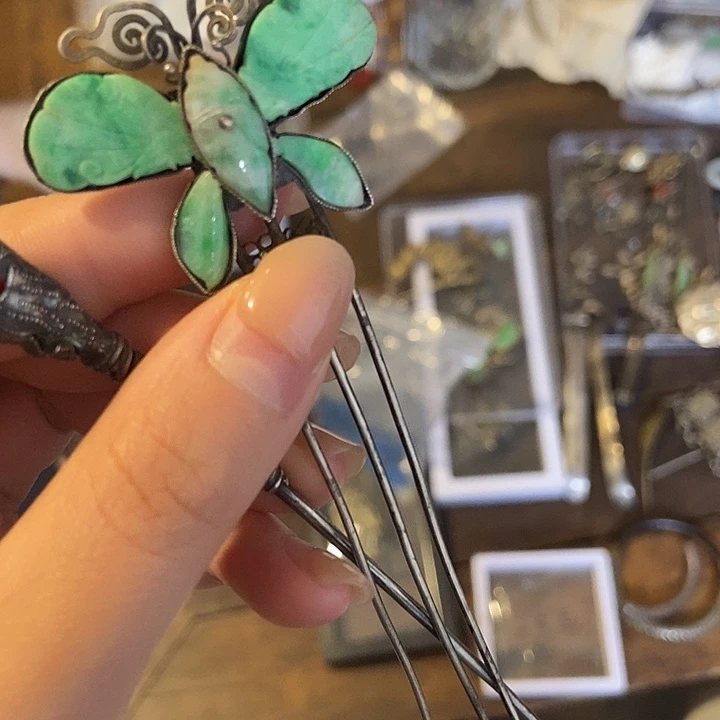 醋酸铁合金蝴蝶发簪
