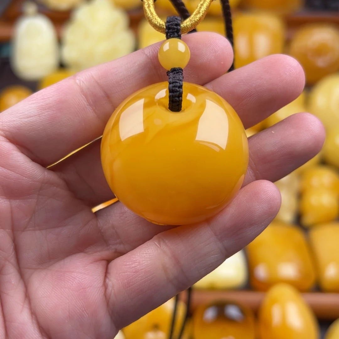 琥珀颈饰未镶嵌纯天然琥珀蜜蜡无优化