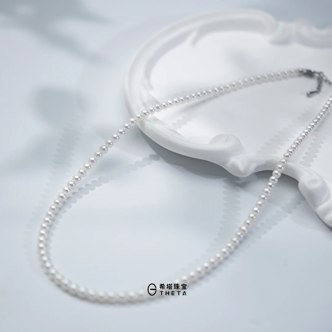 【憨姐专属】极光淡水ak珍珠小米珠项链时尚百搭项链3-4mm