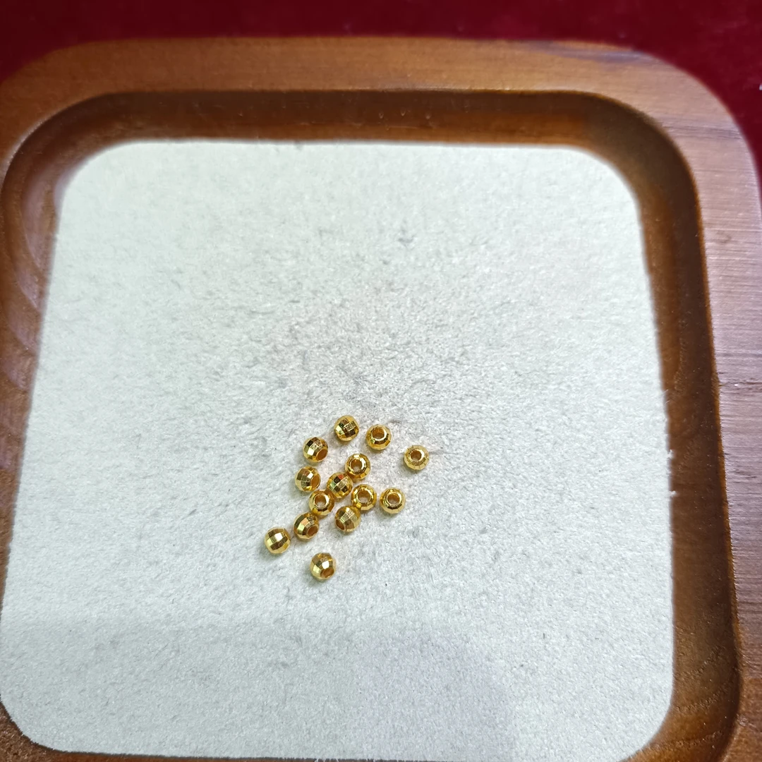 足金999硬金3m金珠0.869克吊坠