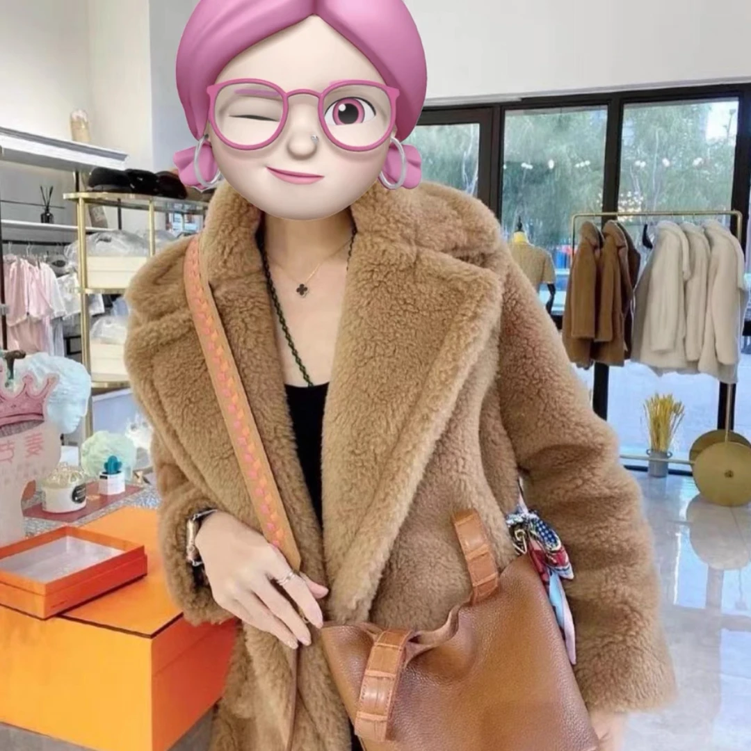 99新 MaxMara 泰迪驼色羊羔毛外套/36/10175