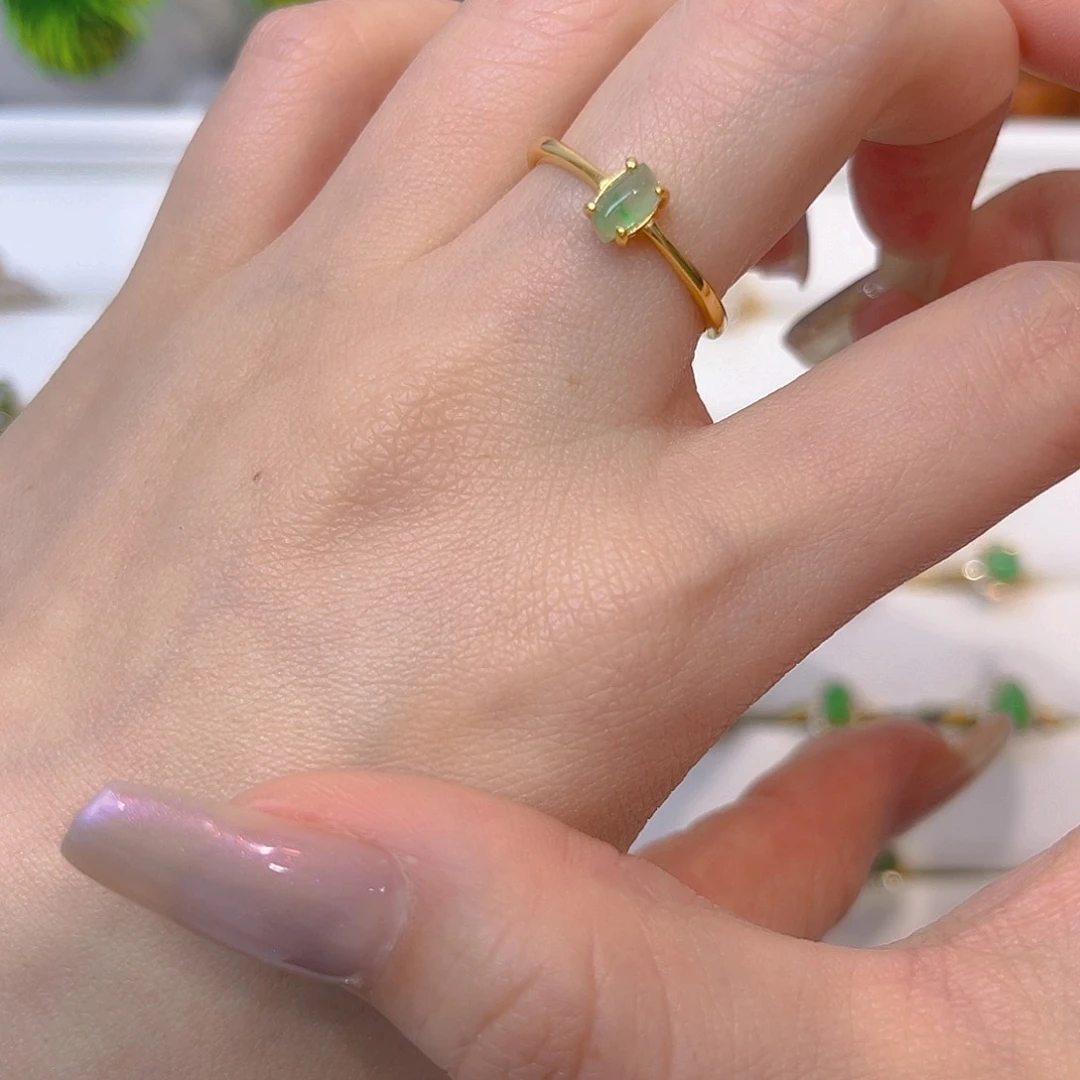 翡翠戒指银S925镶嵌我