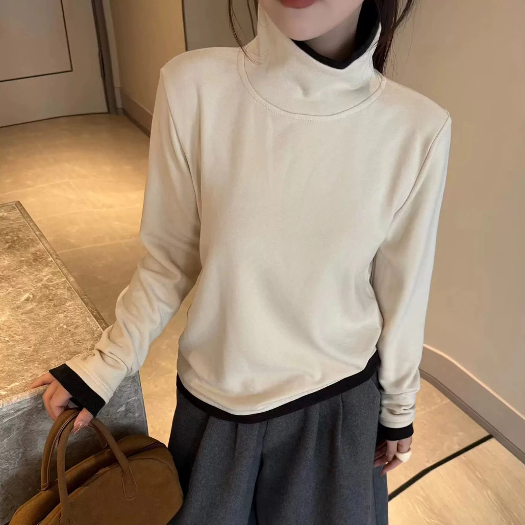 097冬季高领厚款长袖修身打底衫内搭(衣长57左右，胸围104左右)