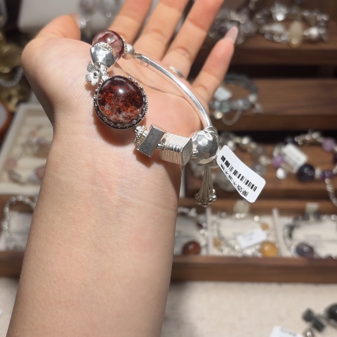 水晶手链银S925镶嵌D****Z红幽灵