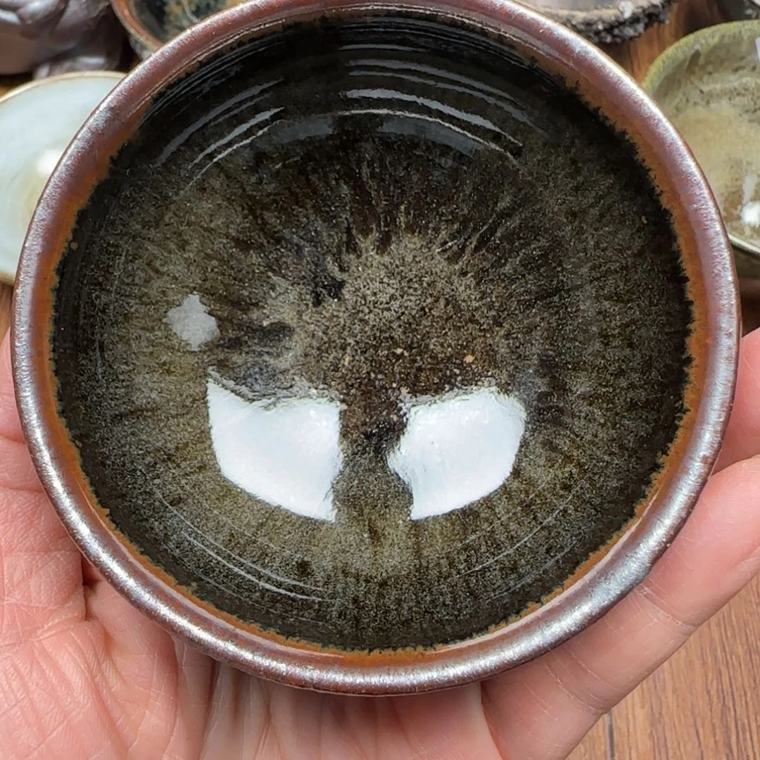 柴烧建盏茶盏茶杯370