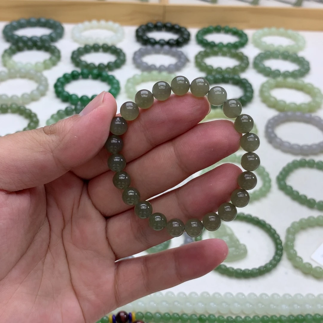 手串未镶嵌和田玉（冰藕灰7.7）