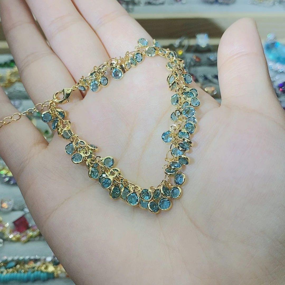 【闪购商品】托帕石耳饰银S925镶嵌