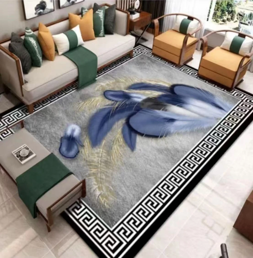 水晶绒百撘客厅地毯沙发家用轻奢铺装吸水吸油耐磨卧室地垫2*3