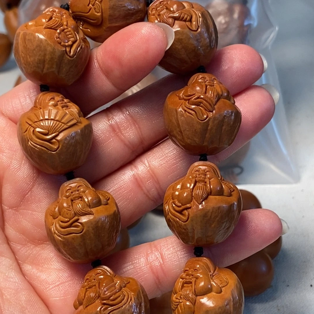 橄榄核手串/手链包衣财神