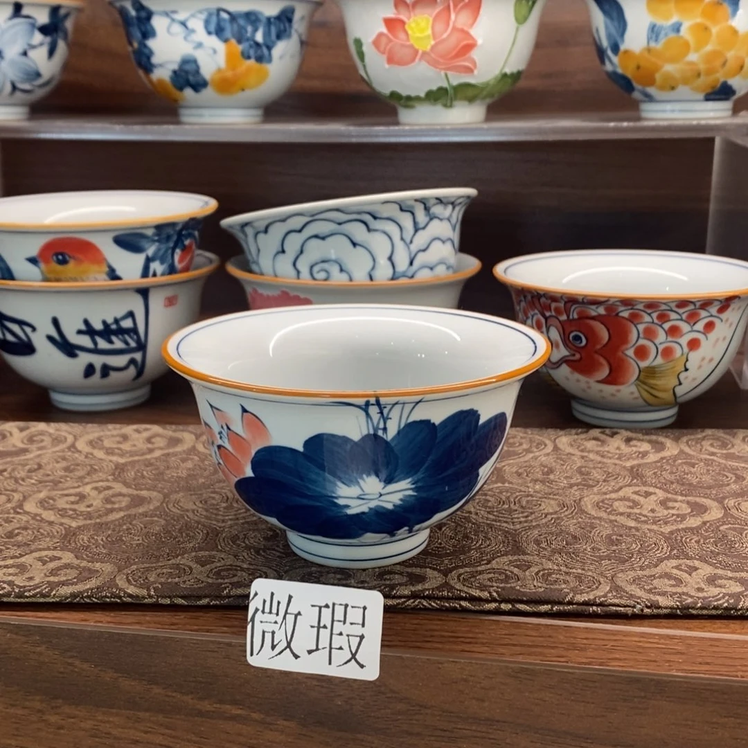 微瑕釉下彩纯手绘手工绘制