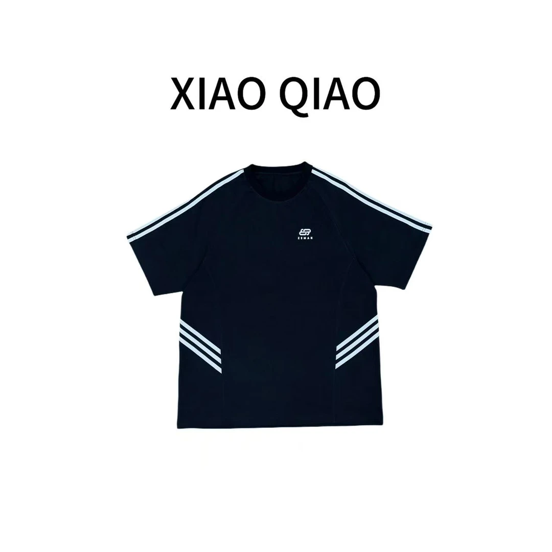 黑色插肩袖运动圆领短袖T恤百搭夏季下衣失踪吸汗透气棉休闲洋气