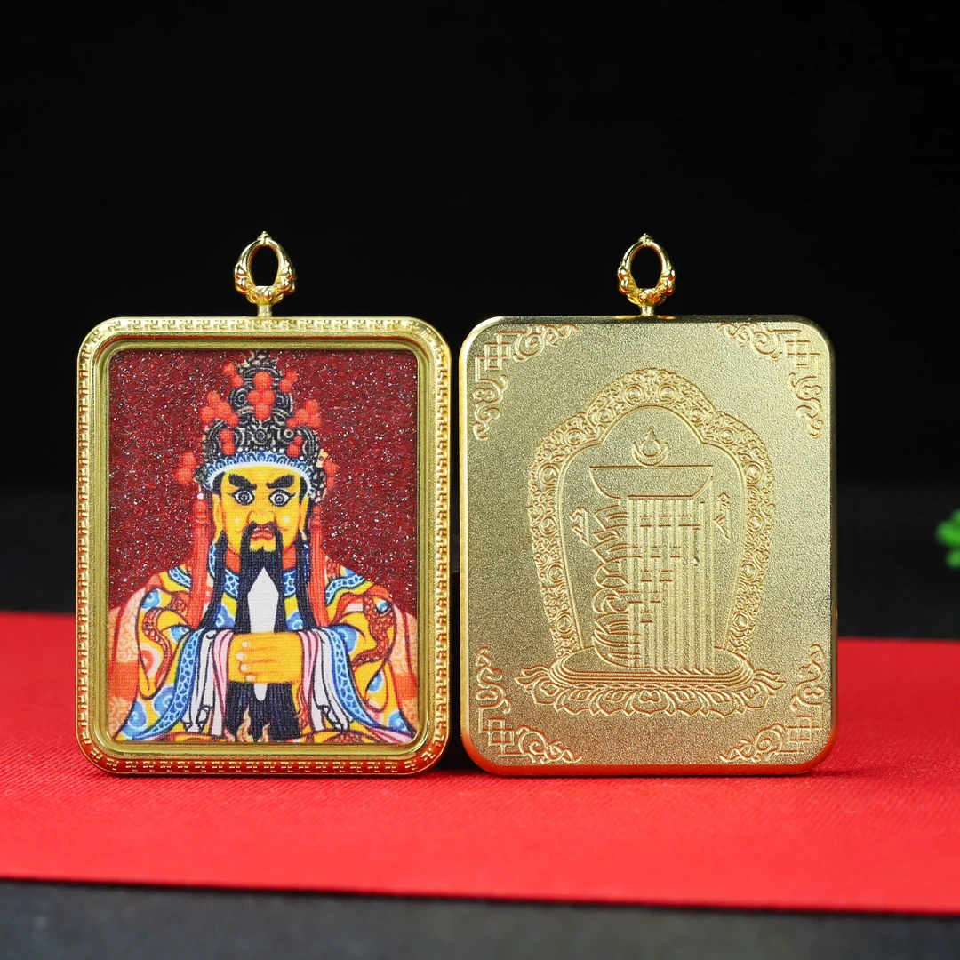 合金吊坠 藏式唐卡吊坠财神双面唐卡吊坠