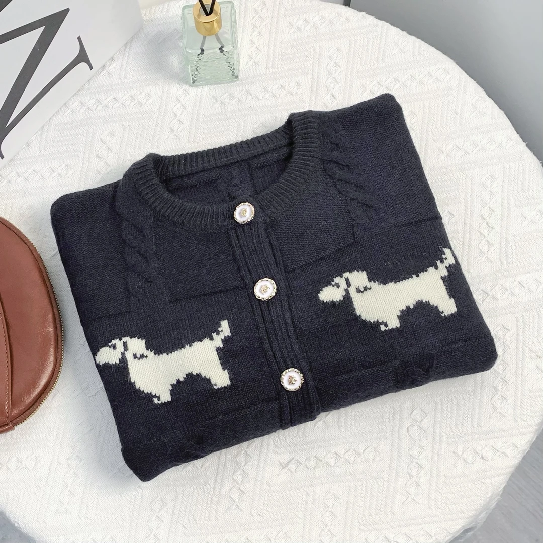 清-汤圆吖时尚舒适百搭针织开衫毛衣243557