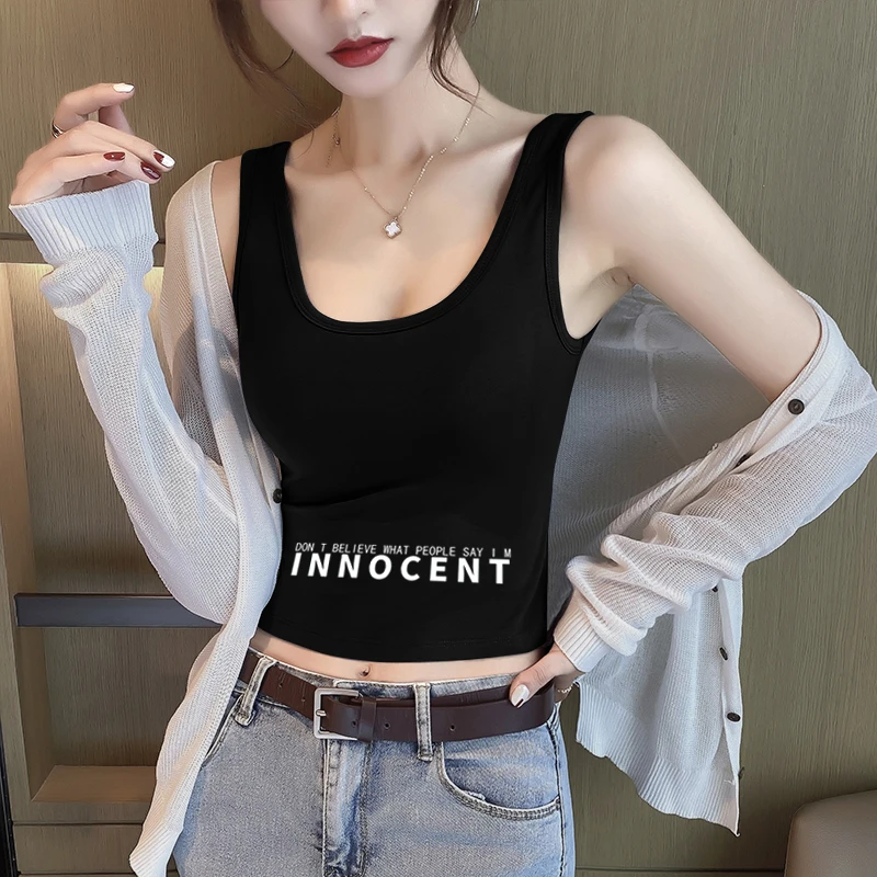 黑色吊带背心女夏季内搭美背打底外穿小众短款清冷系禅意衣服女