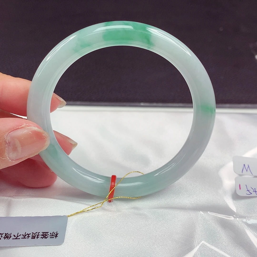 未镶嵌手镯翡翠54圈圆条399