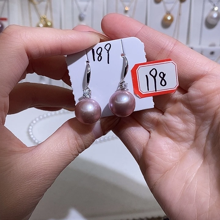 银S925镶嵌耳饰淡水珍珠w13.3