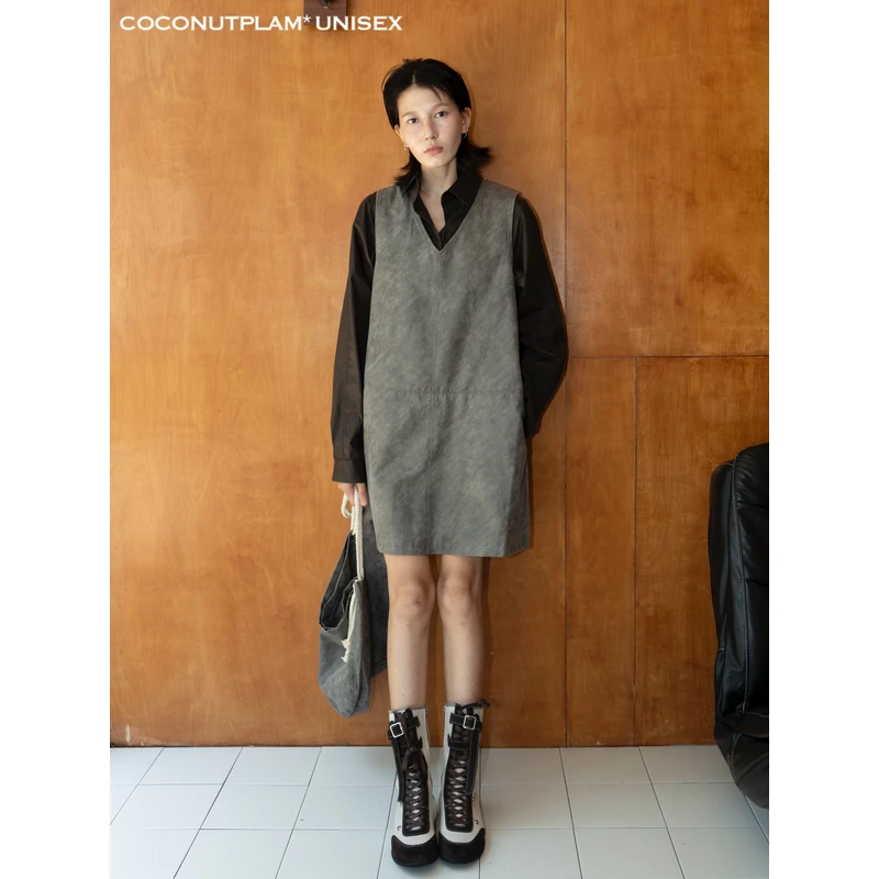 COCONUTPLAM*UNISEX 环保深V领连衣裙(配定制包包)