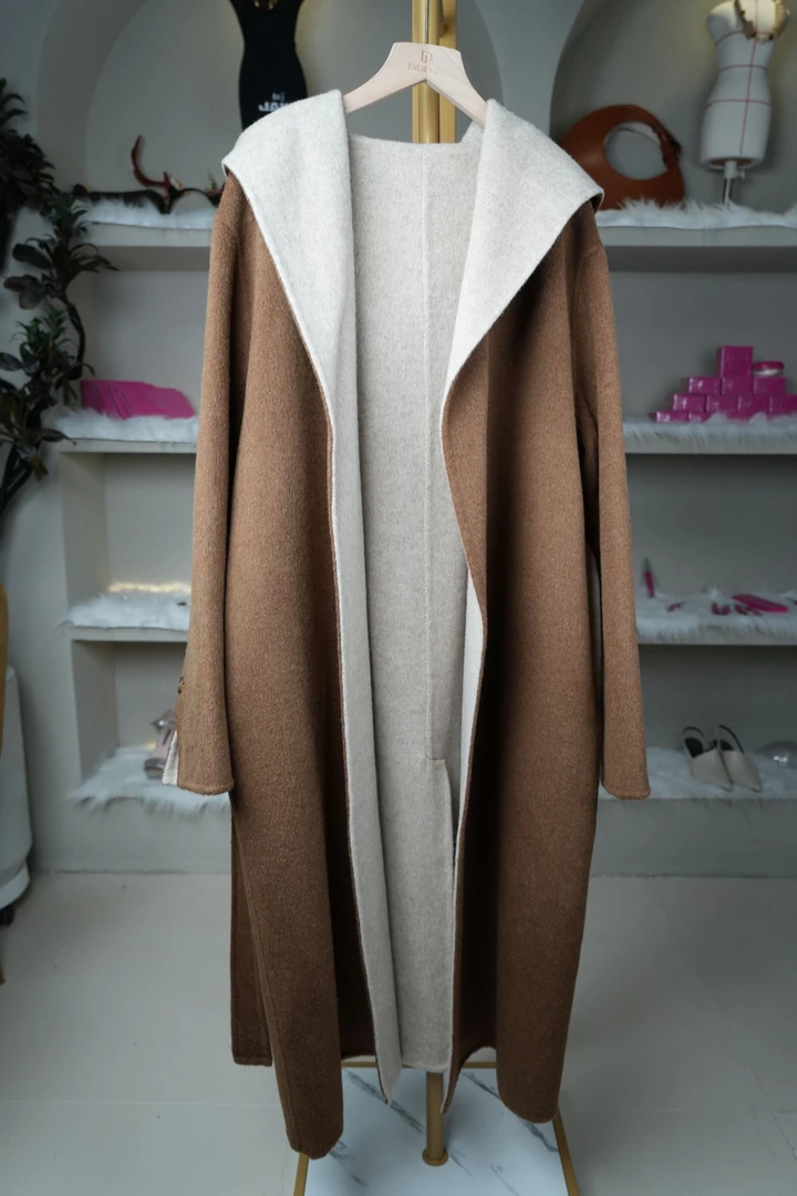 【FADEYLIY伐德丽】连帽羊毛大衣 氛围感垂感爆棚 显瘦不臃肿