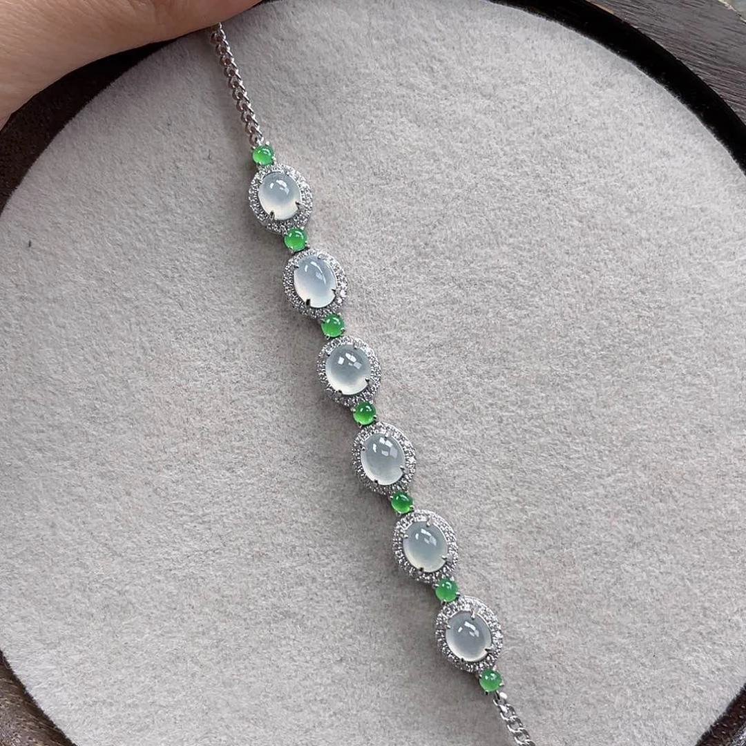 银S925镶嵌手链翡翠588888