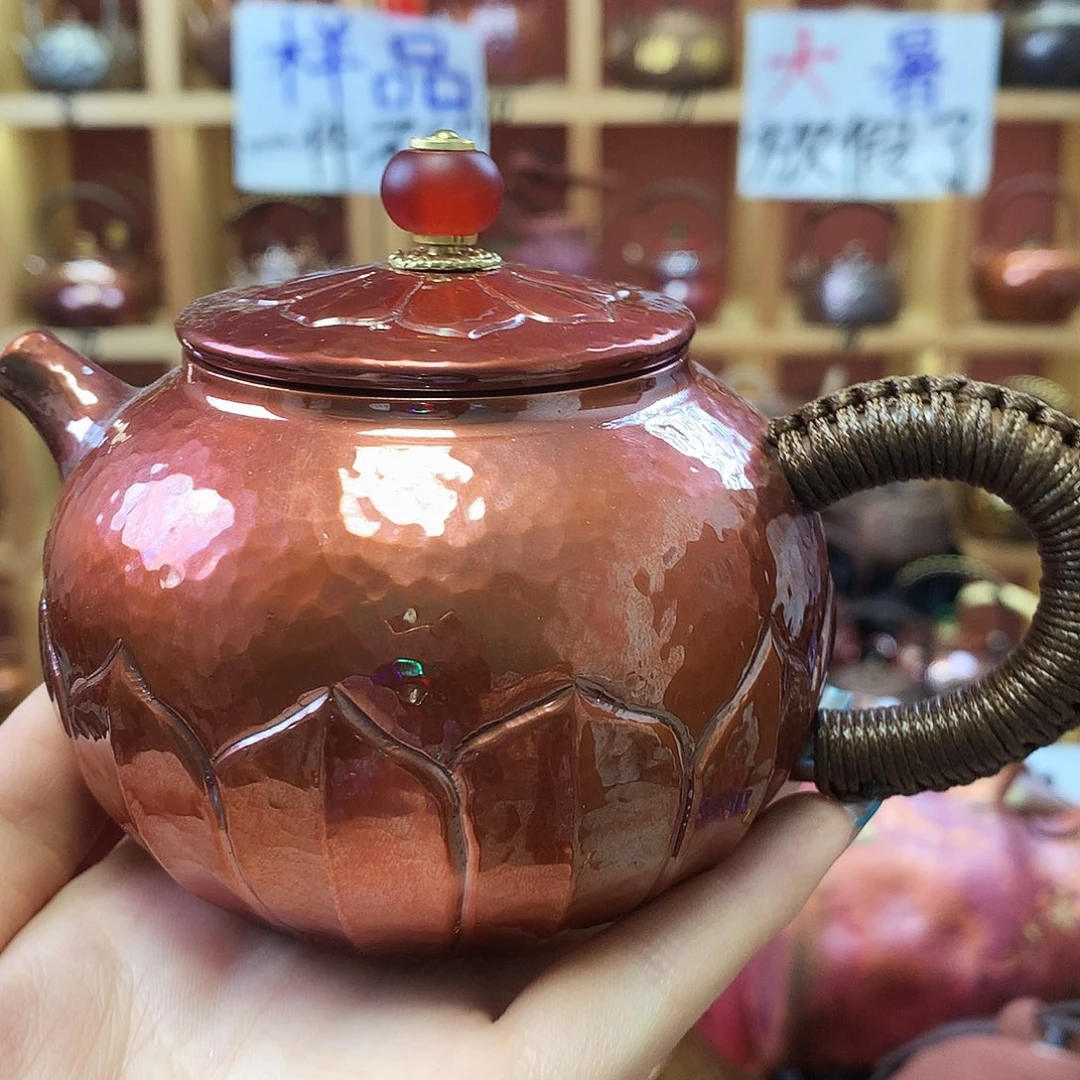 高端闷泡壶錾刻莲花烤色
