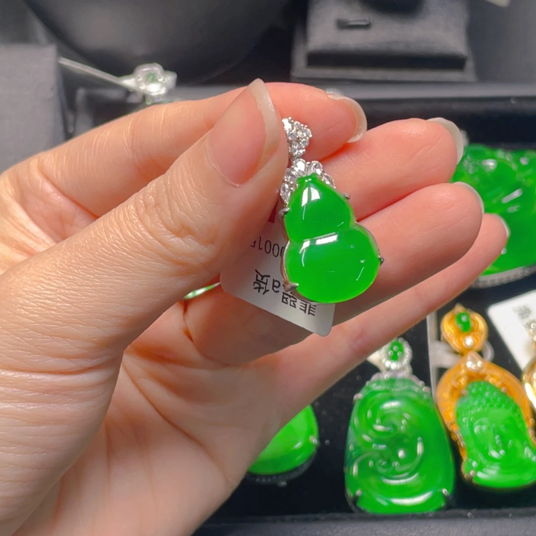 翡翠银S925镶嵌吊坠(不含链)