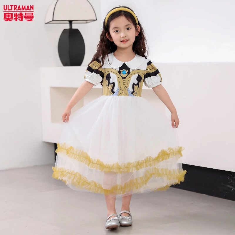 奥特曼夏款女童连衣裙网纱公主裙儿童洋气宝宝夏季小女孩卡露蜜拉