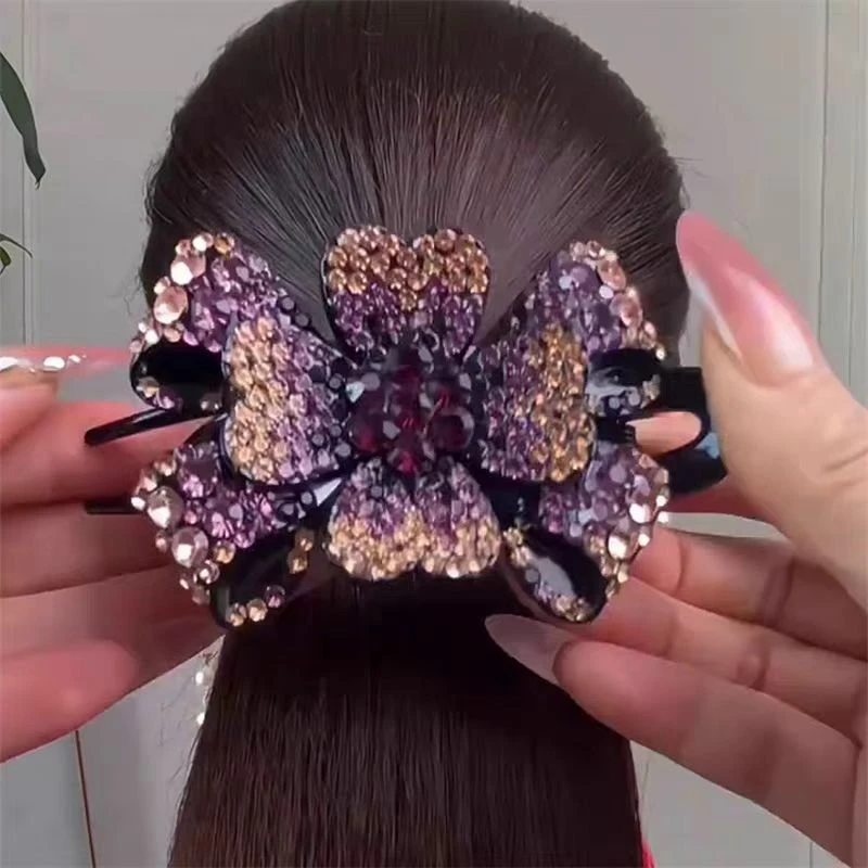 【国花牡丹】花朵轻奢时尚高级感气质头饰发饰韩版鸭嘴夹