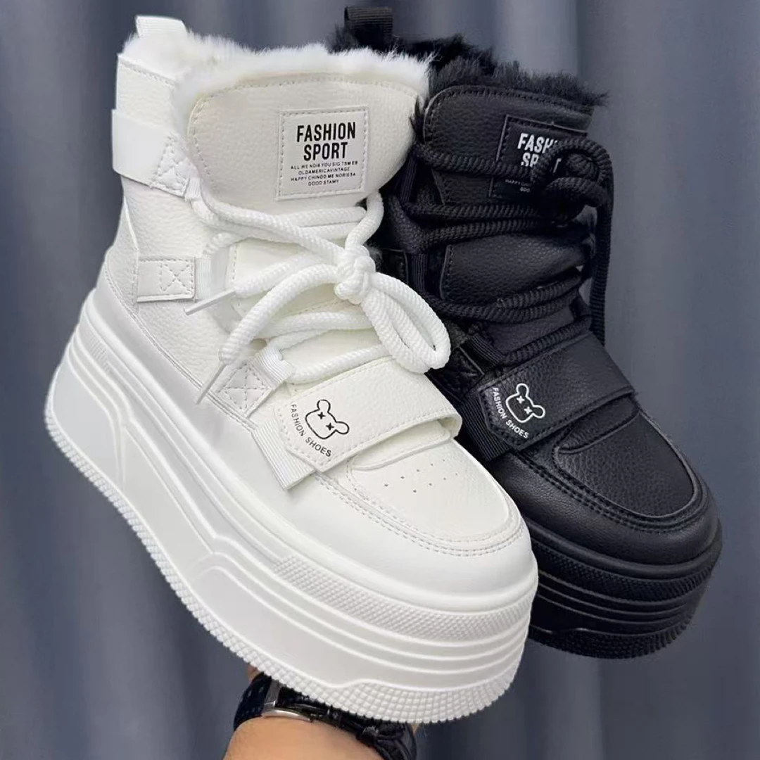 2813秋季厚底拼色高帮鞋休闲增高薄款春季胶粘舒适百搭