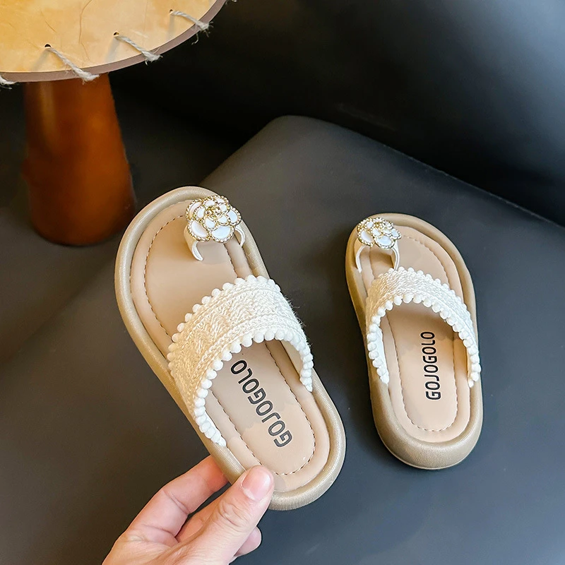 女童套趾花朵软底防滑拖鞋夏季新款防滑凉拖鞋中大童拖鞋JW-2520